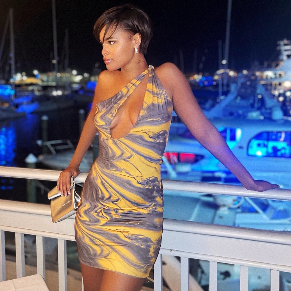 My Outfit Online Yellow Marble Dress